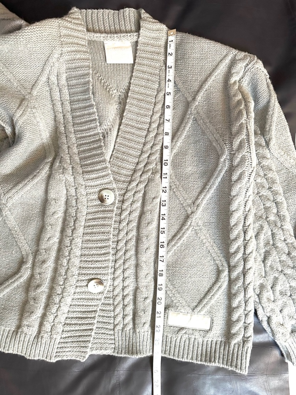 Ttpd Light Gray Cable Knit Button-Front Cardigan - image 8